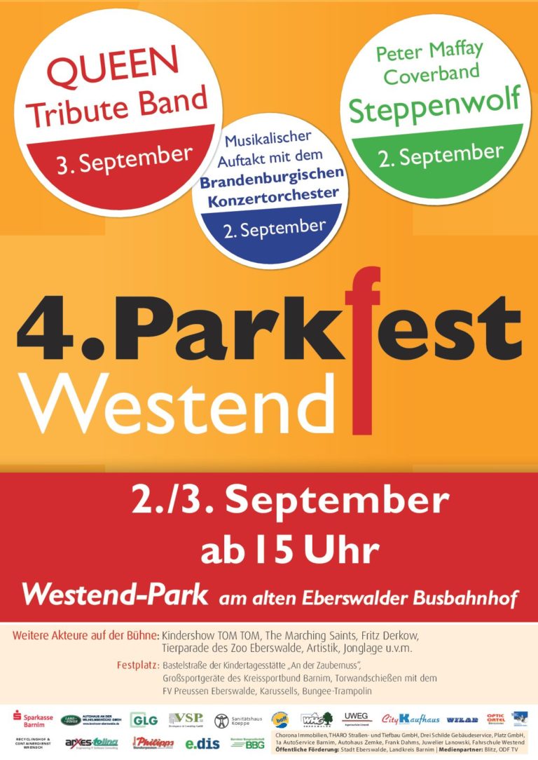 Programm zum 4. Parkfest Westend steht Stadtteilverein EberswaldeWestend